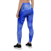 Blue Tie Dye Print Women's Leggings-grizzshop