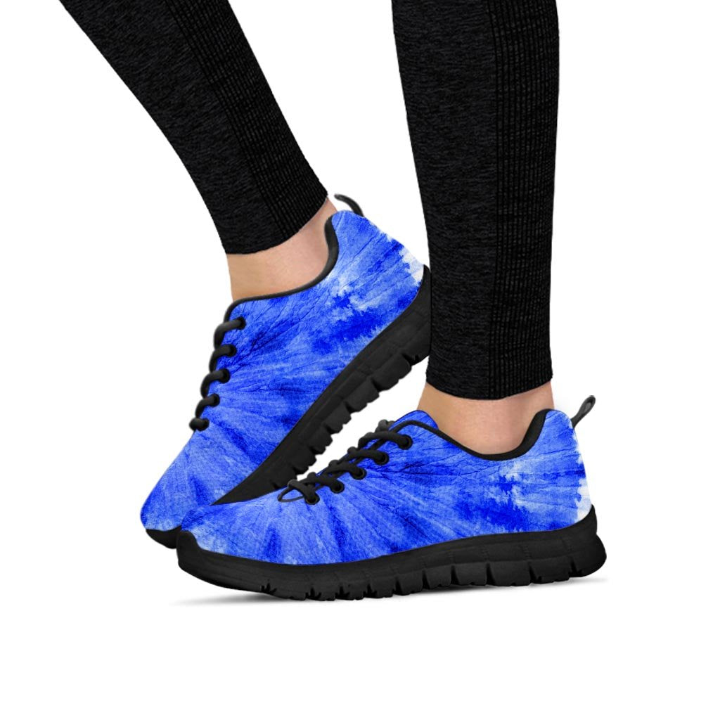 Blue Tie Dye Print Women's Sneakers-grizzshop