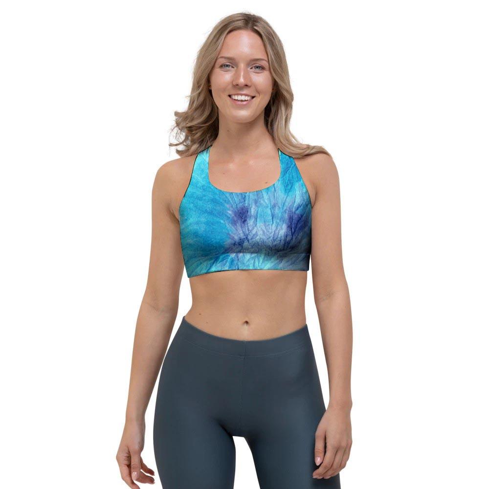 Blue Tie Dye Sports Bra-grizzshop