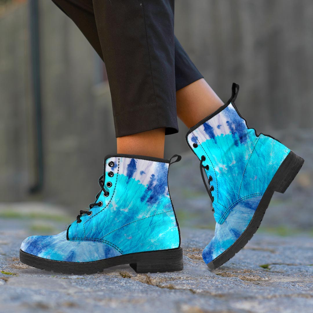 Blue Tie Dye Women's Boots-grizzshop