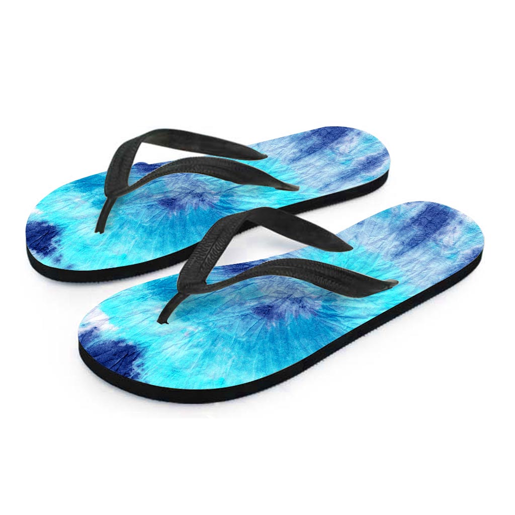 Blue Tie Dye Women's Flip Flops-grizzshop
