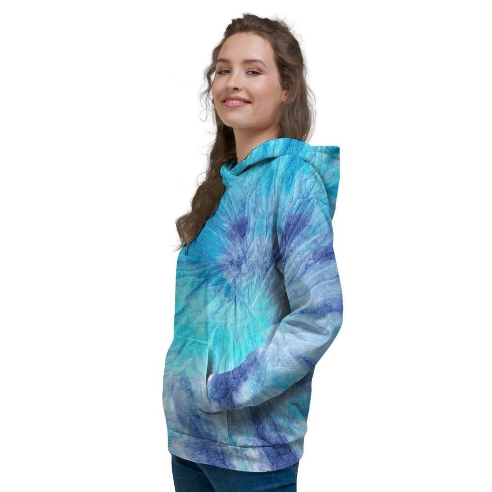 Blue Tie Dye Women's Hoodie-grizzshop