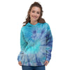 Blue Tie Dye Women's Hoodie-grizzshop