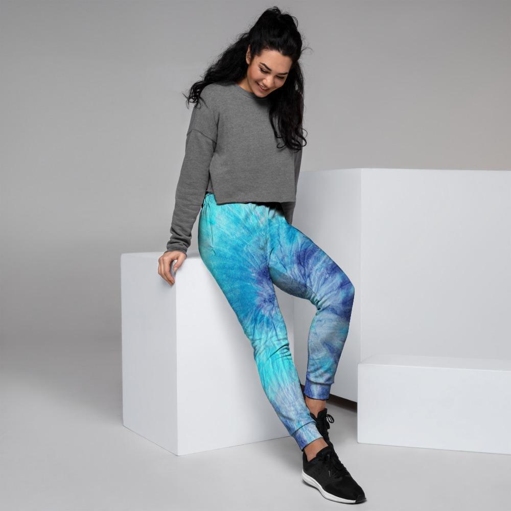 Blue Tie Dye Women's Joggers-grizzshop