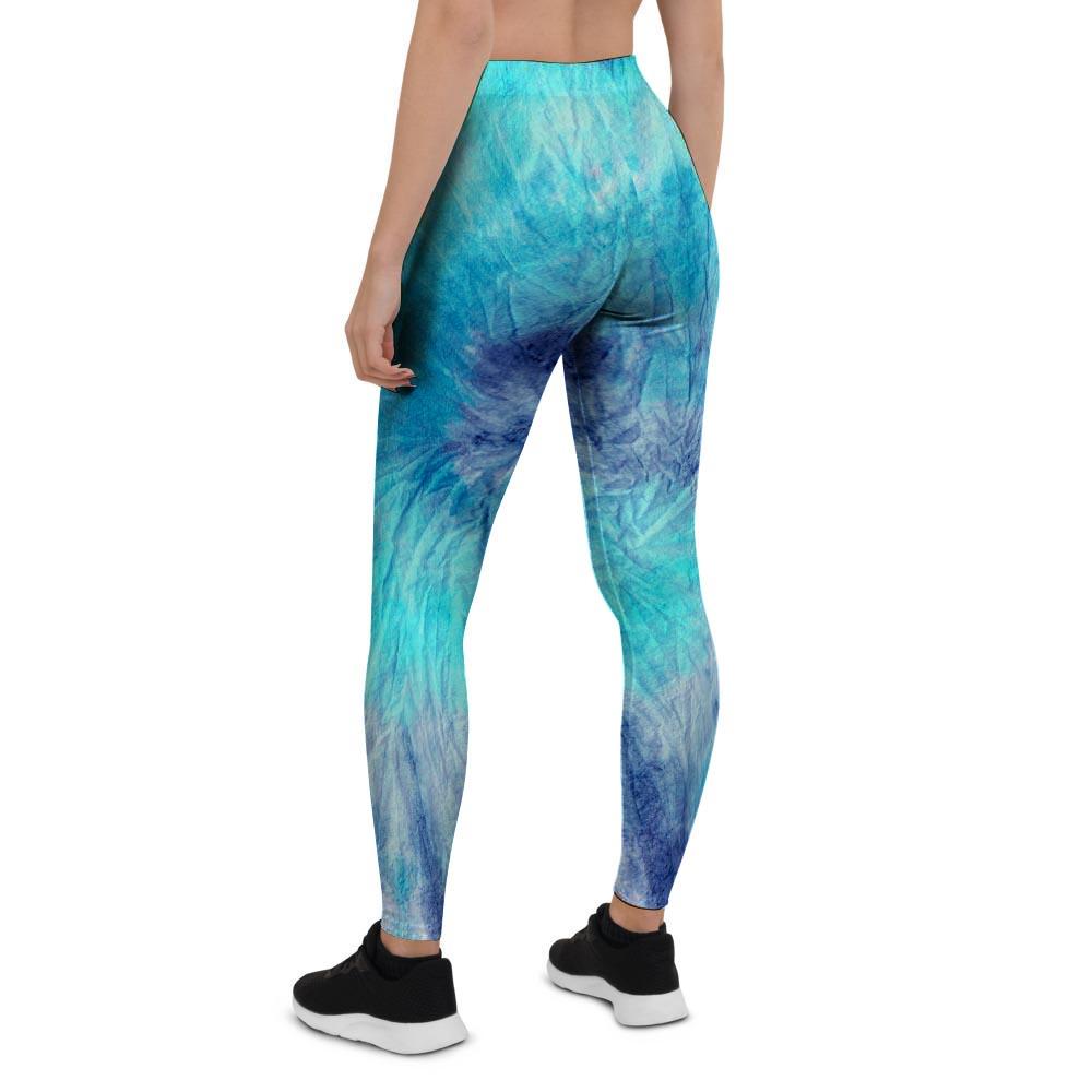 Blue Tie Dye Women's Leggings-grizzshop