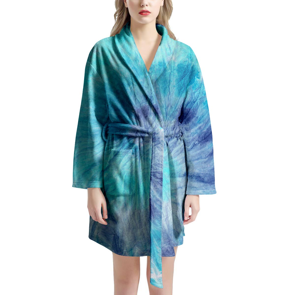 Blue Tie Dye Women's Robe-grizzshop