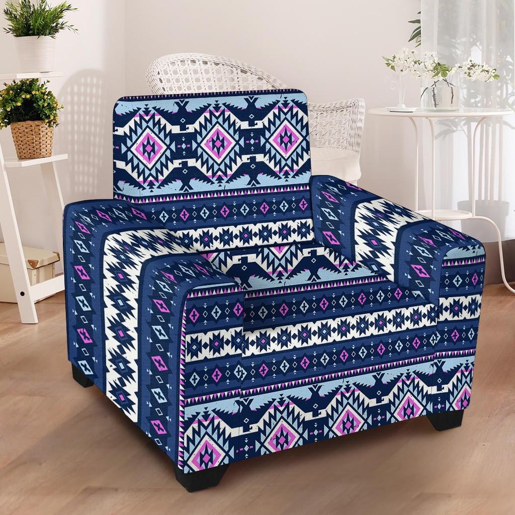 Blue Tribal Aztec Eagles Armchair Cover-grizzshop