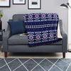 Blue Tribal Aztec Eagles Blanket-grizzshop