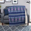 Blue Tribal Aztec Eagles Blanket-grizzshop