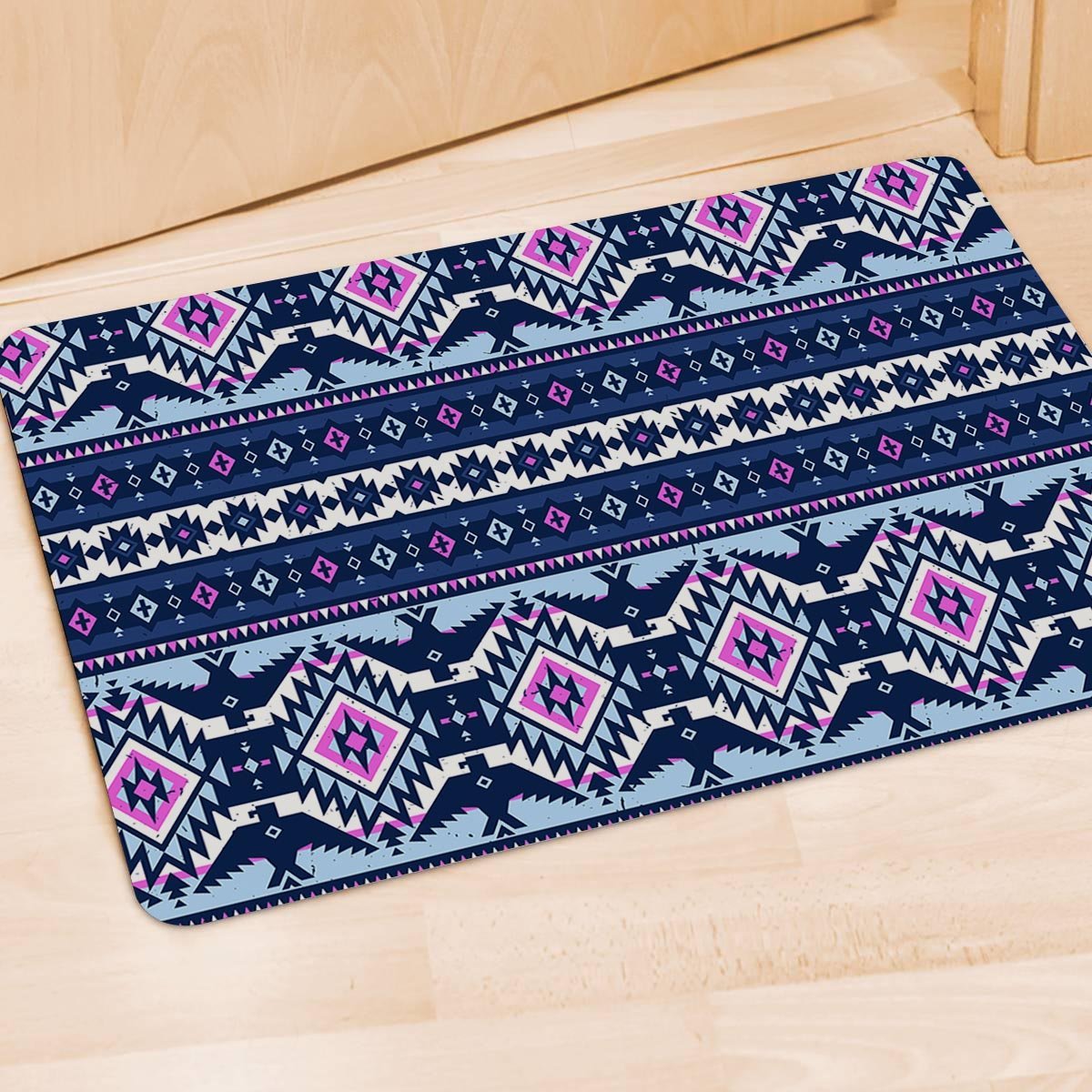 Blue Tribal Aztec Eagles Door Mat-grizzshop