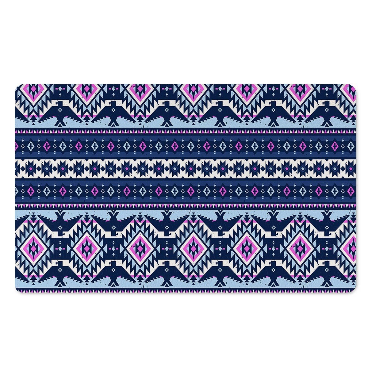 Blue Tribal Aztec Eagles Door Mat-grizzshop