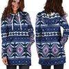 Blue Tribal Aztec Eagles Hoodie Dress-grizzshop