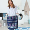 Blue Tribal Aztec Eagles Laundry Basket-grizzshop