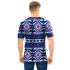 Blue Tribal Aztec Eagles Men T Shirt-grizzshop