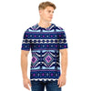 Blue Tribal Aztec Eagles Men T Shirt-grizzshop