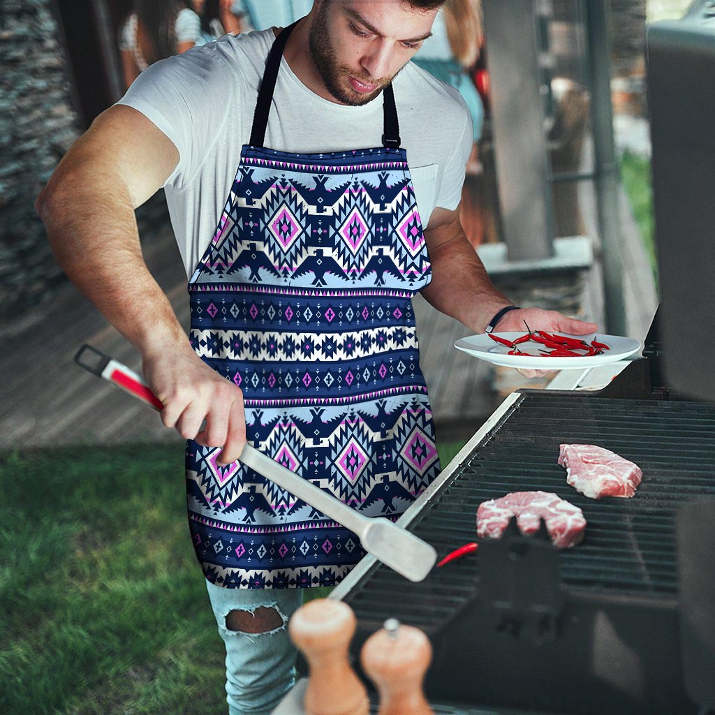 Blue Tribal Aztec Eagles Men's Apron-grizzshop