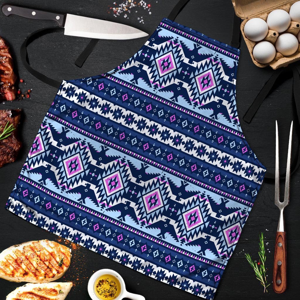 Blue Tribal Aztec Eagles Men's Apron-grizzshop