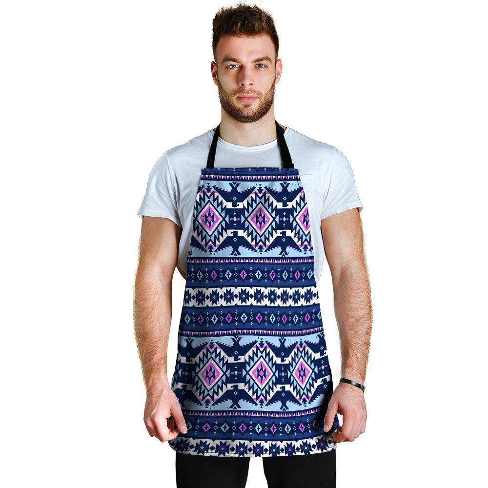 Blue Tribal Aztec Eagles Men's Apron-grizzshop