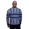 Blue Tribal Aztec Eagles Men's Bomber Jacket-grizzshop