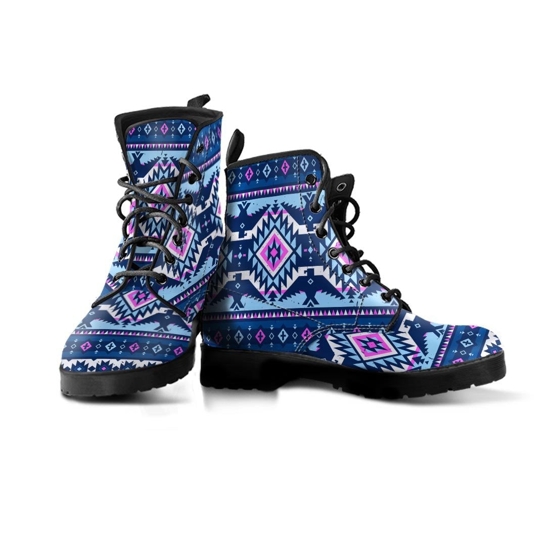 Blue Tribal Aztec Eagles Men's Boots-grizzshop