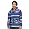 Blue Tribal Aztec Eagles Men's Hoodie-grizzshop