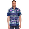 Blue Tribal Aztec Eagles Men's Short Sleeve Shirt-grizzshop