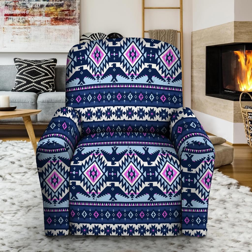 Blue Tribal Aztec Eagles Recliner Cover-grizzshop