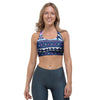 Blue Tribal Aztec Eagles Sports Bra-grizzshop