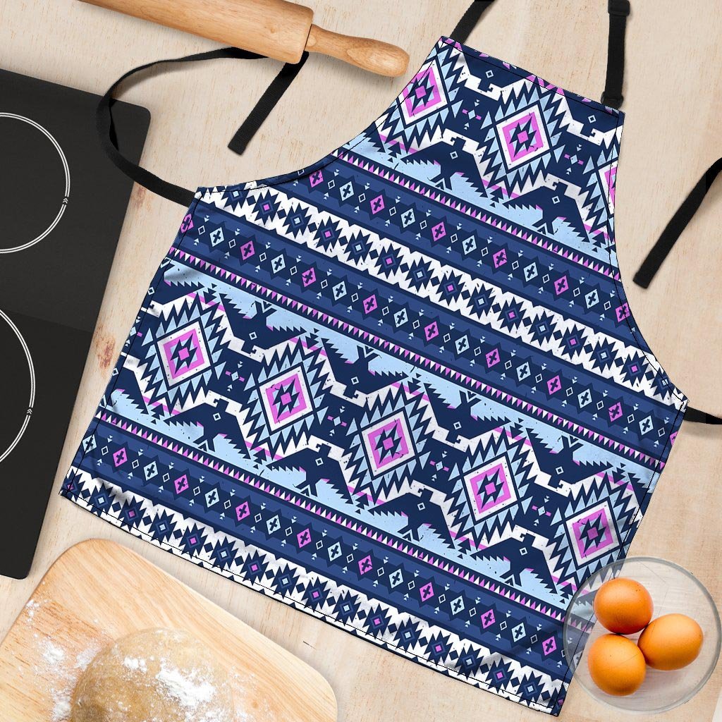 Blue Tribal Aztec Eagles Women's Apron-grizzshop