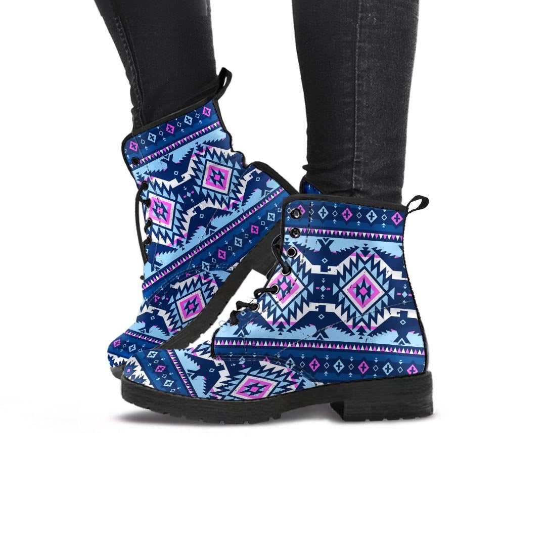 Blue Tribal Aztec Eagles Women's Boots-grizzshop