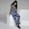 Blue Tribal Aztec Eagles Women's Joggers-grizzshop