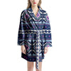 Blue Tribal Aztec Eagles Women's Robe-grizzshop