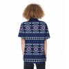 Blue Tribal Aztec Eagles Women's Short Sleeve Shirts-grizzshop