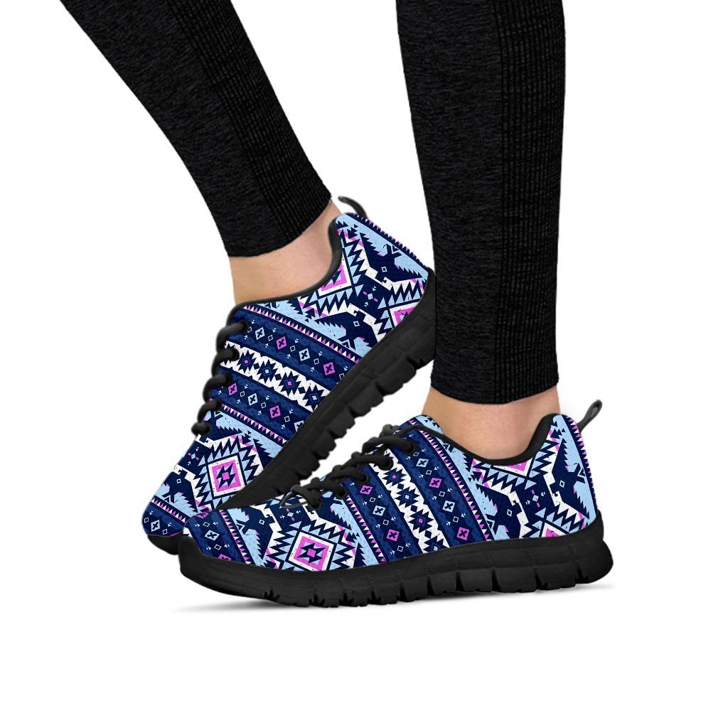 Blue Tribal Aztec Eagles Women's Sneakers-grizzshop