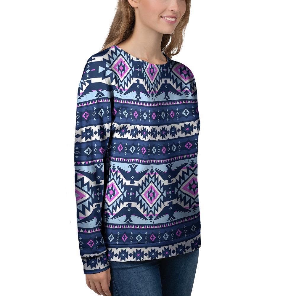 Blue Tribal Aztec Eagles Women's Sweatshirt-grizzshop