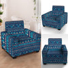 Blue Tribal Aztec Hand Drawn Armchair Cover-grizzshop