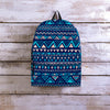 Blue Tribal Aztec Hand Drawn Backpack-grizzshop