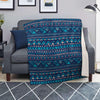 Blue Tribal Aztec Hand Drawn Blanket-grizzshop