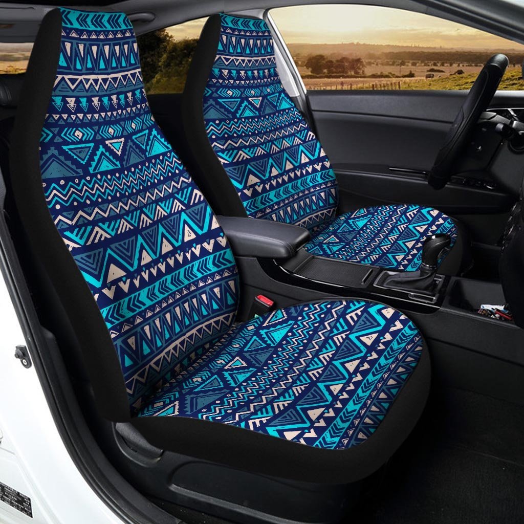 Blue Tribal Aztec Hand Drawn Car Seat Covers-grizzshop