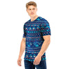 Blue Tribal Aztec Hand Drawn Men T Shirt-grizzshop