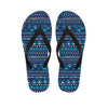 Blue Tribal Aztec Hand Drawn Men's Flip Flops-grizzshop