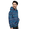 Blue Tribal Aztec Hand Drawn Men's Hoodie-grizzshop