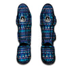 Blue Tribal Aztec Hand Drawn Muay Thai Shin Guard-grizzshop