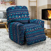 Blue Tribal Aztec Hand Drawn Recliner Cover-grizzshop