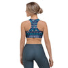 Blue Tribal Aztec Hand Drawn Sports Bra-grizzshop