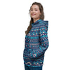 Blue Tribal Aztec Hand Drawn Women's Hoodie-grizzshop