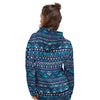 Blue Tribal Aztec Hand Drawn Women's Hoodie-grizzshop