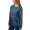 Blue Tribal Aztec Hand Drawn Women's Sweatshirt-grizzshop