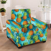 Blue Tropical Hawaiian Pineapple Print Armchair Cover-grizzshop