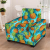 Blue Tropical Hawaiian Pineapple Print Armchair Cover-grizzshop